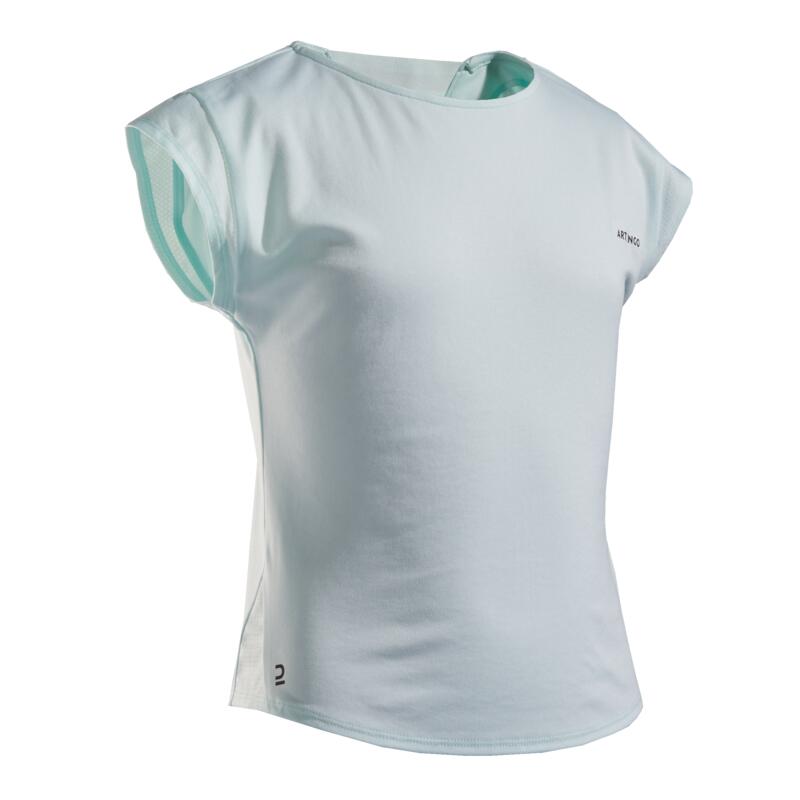 Camiseta de tenis manga corta Niña 500 Artengo verde claro