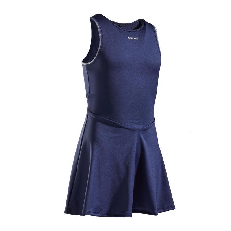 Robe de tennis fille - TDR500 bleu marine