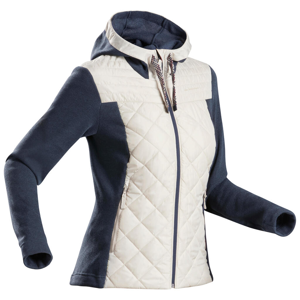 Women’s hiking hooded sweatshirt - nh100 hybrid