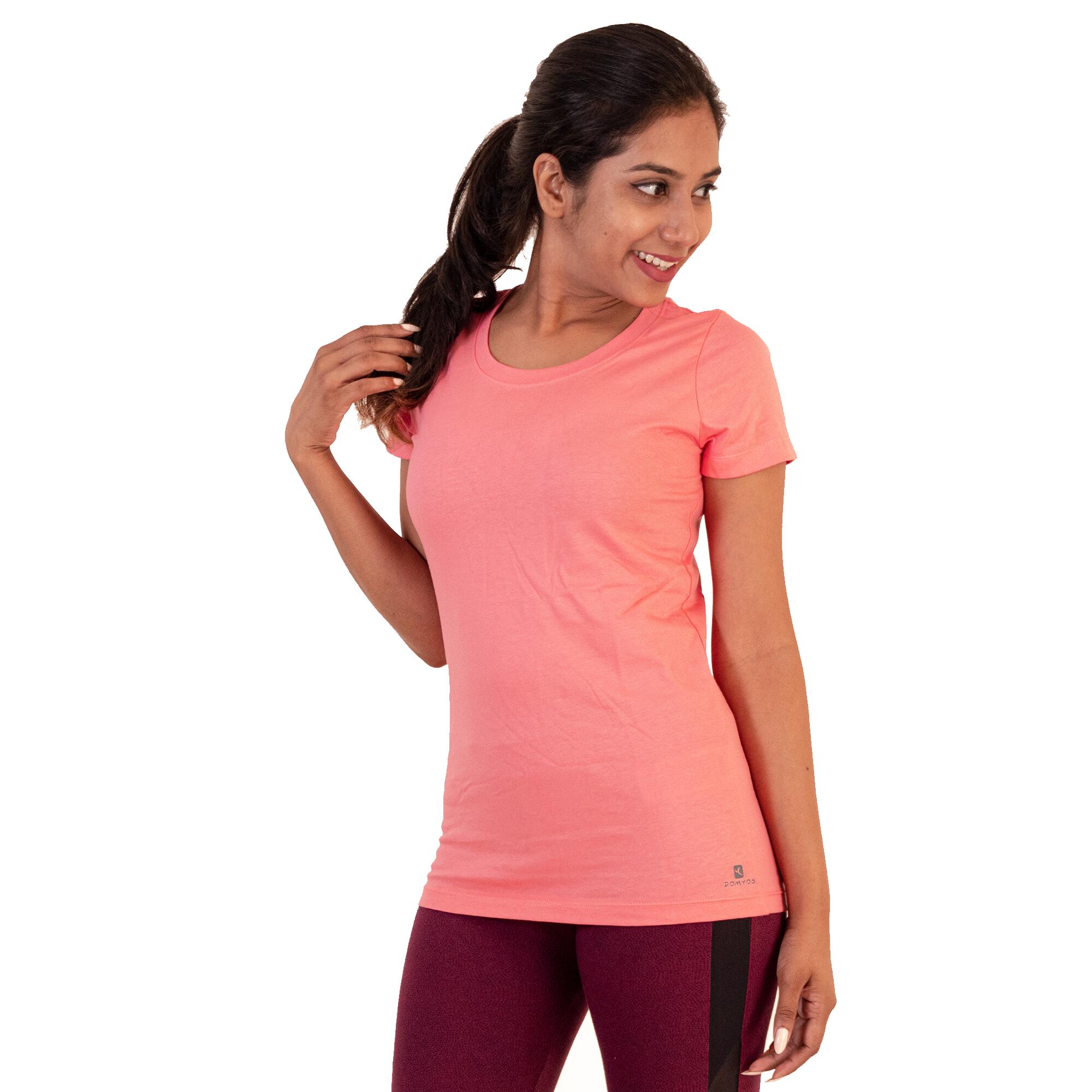 

Women's Gym T-Shirt Regular Fit Sportee 100 - Light pink -  By NYAMBA | Decathlon