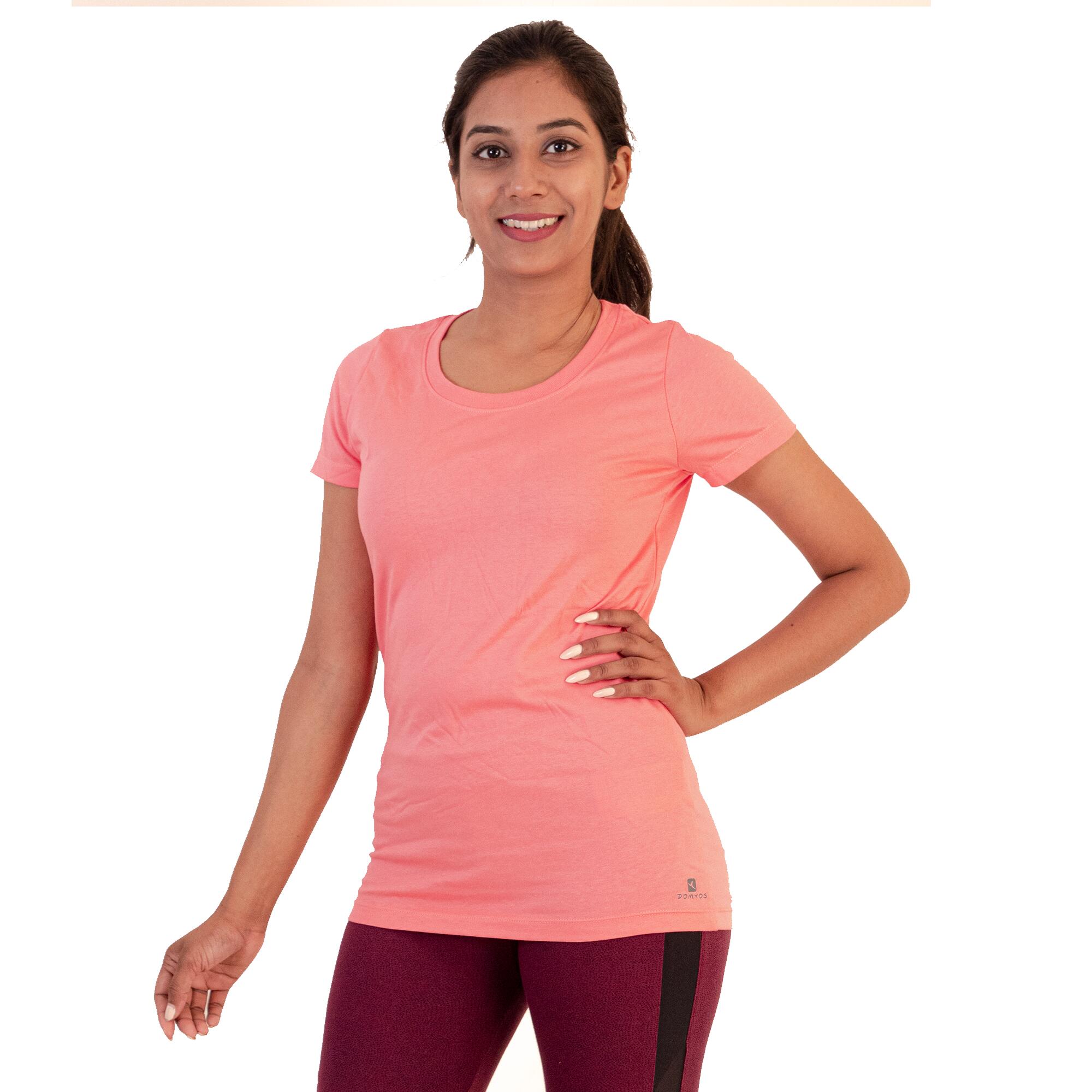 

Women' Gym T-Shirt Regular Fit Sportee 100 - Light pink -  By NYAMBA | Decathlon