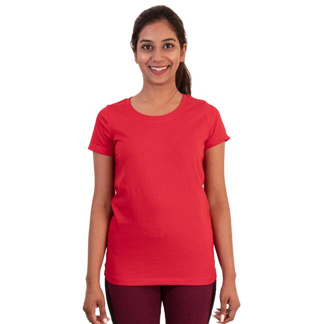 Women's Gym TShirt Regular Fit Sportee 100 Red