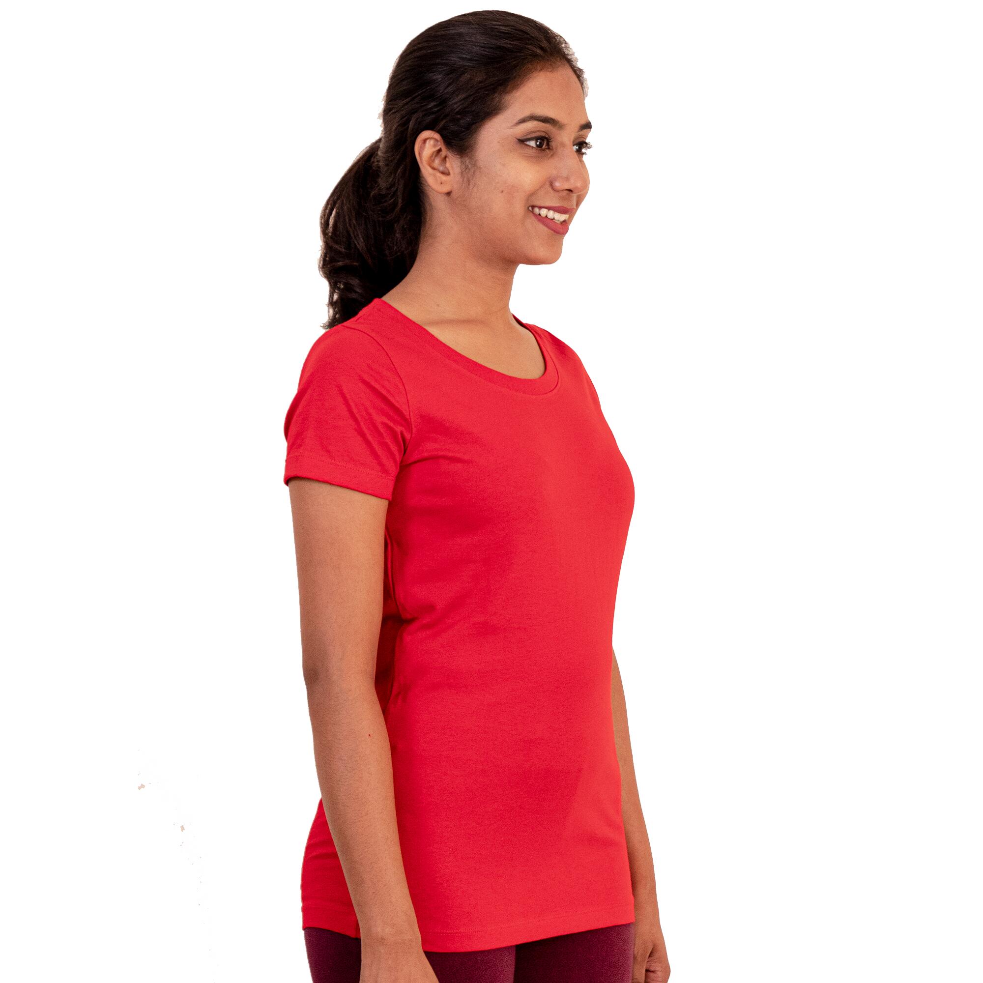 

Women' Gym T-Shirt Regular Fit Sportee 100 - Red -  By NYAMBA | Decathlon