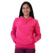 Women's Cotton Fleece Gym Hoodie Sweatshirt - Pink