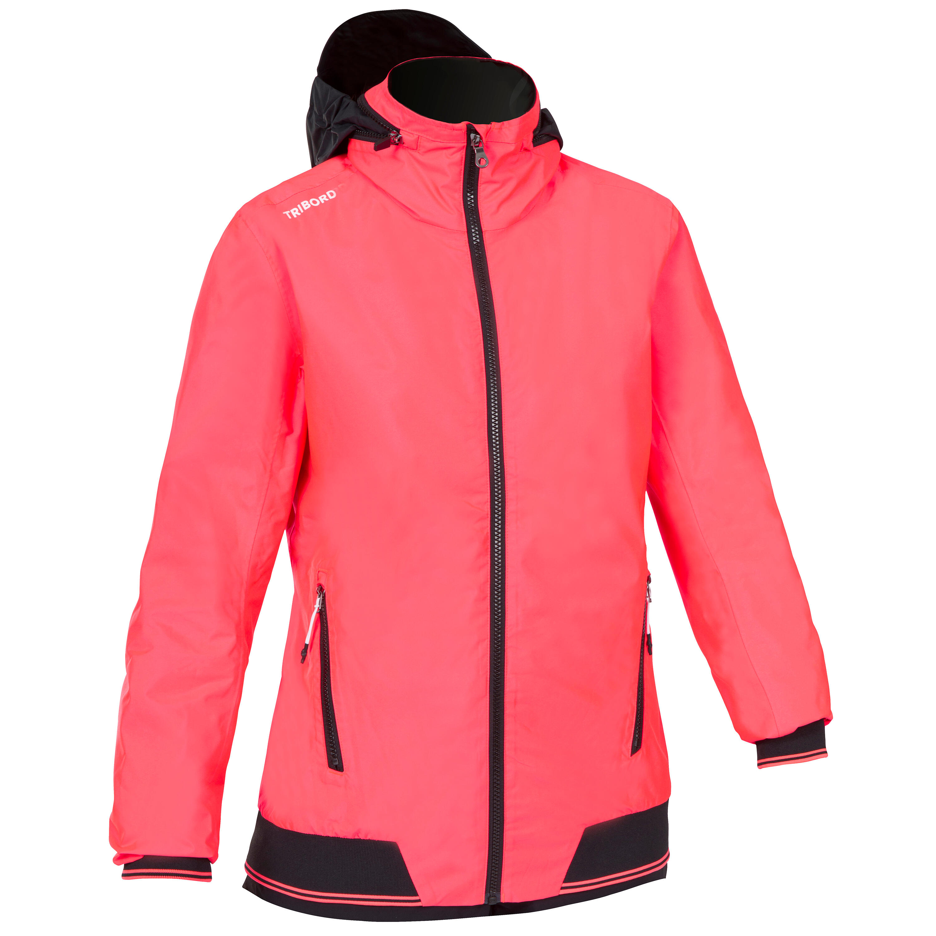 TRIBORD Women's waterproof windproof sailing anorak 100 - neon pink