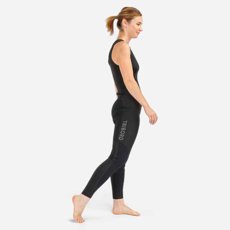 Neoprenanzug Segeln Jolle Katamaran Damen Long Jane 2 mm ohne Ärmel schwarz