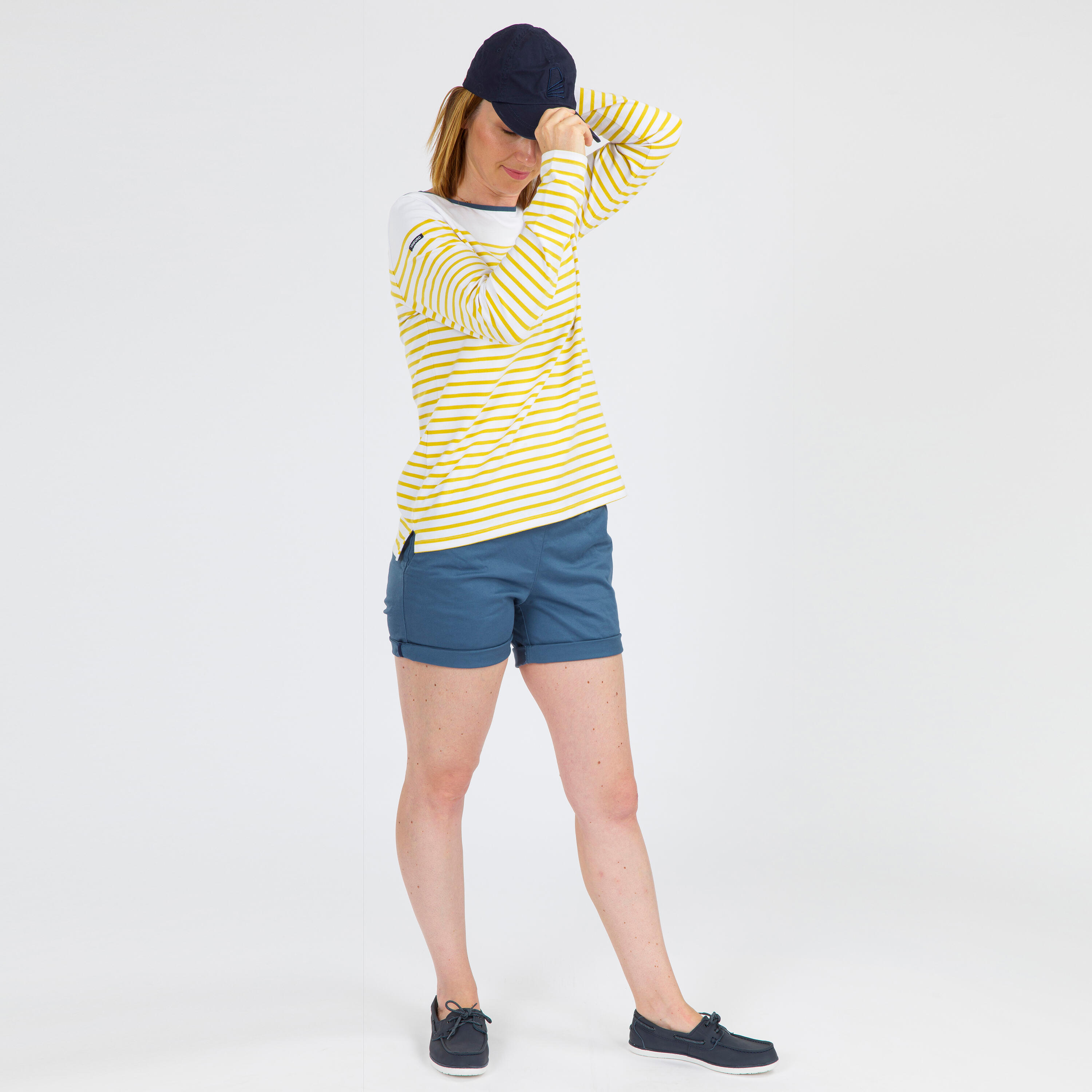Women's long-sleeved traditional sailing T-shirt 100 - Yellow 9/9