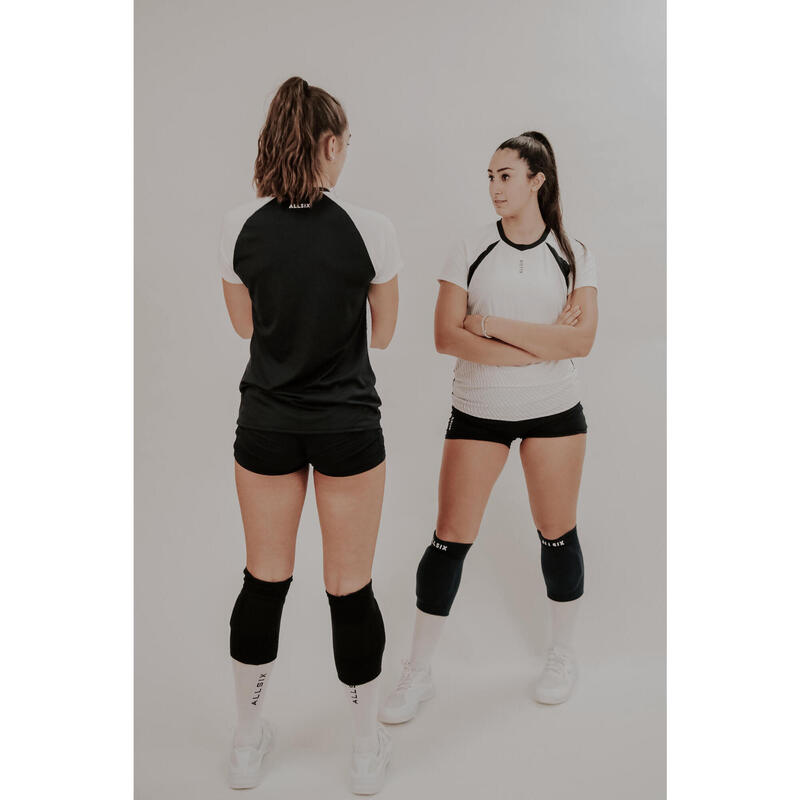 Maillot de volley-ball VTS500 femme blanc et bleu marine