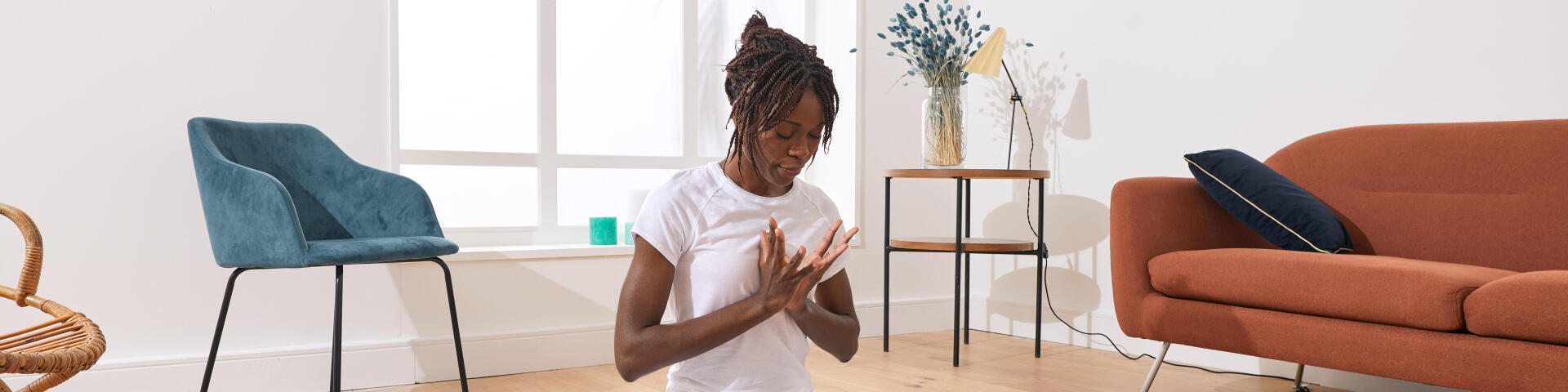 Woman doing a meditation session