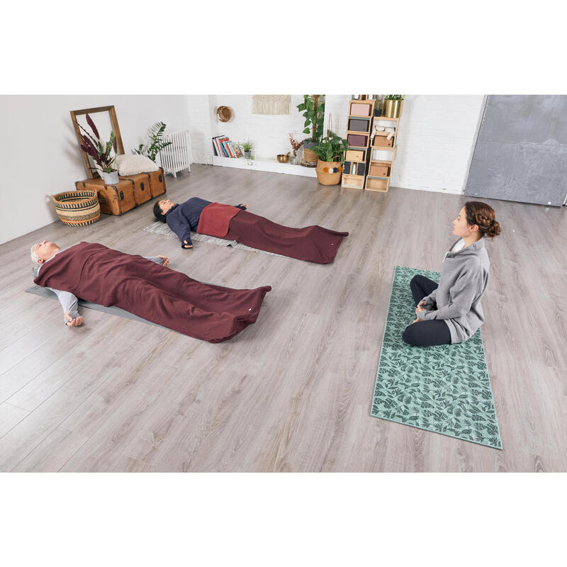 Tappetino yoga COMFORT 173cm x 61cm x8 mm verde foglie