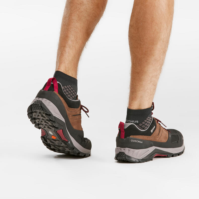 Men's waterproof mountain hiking shoes MH500 Brown Decathlon