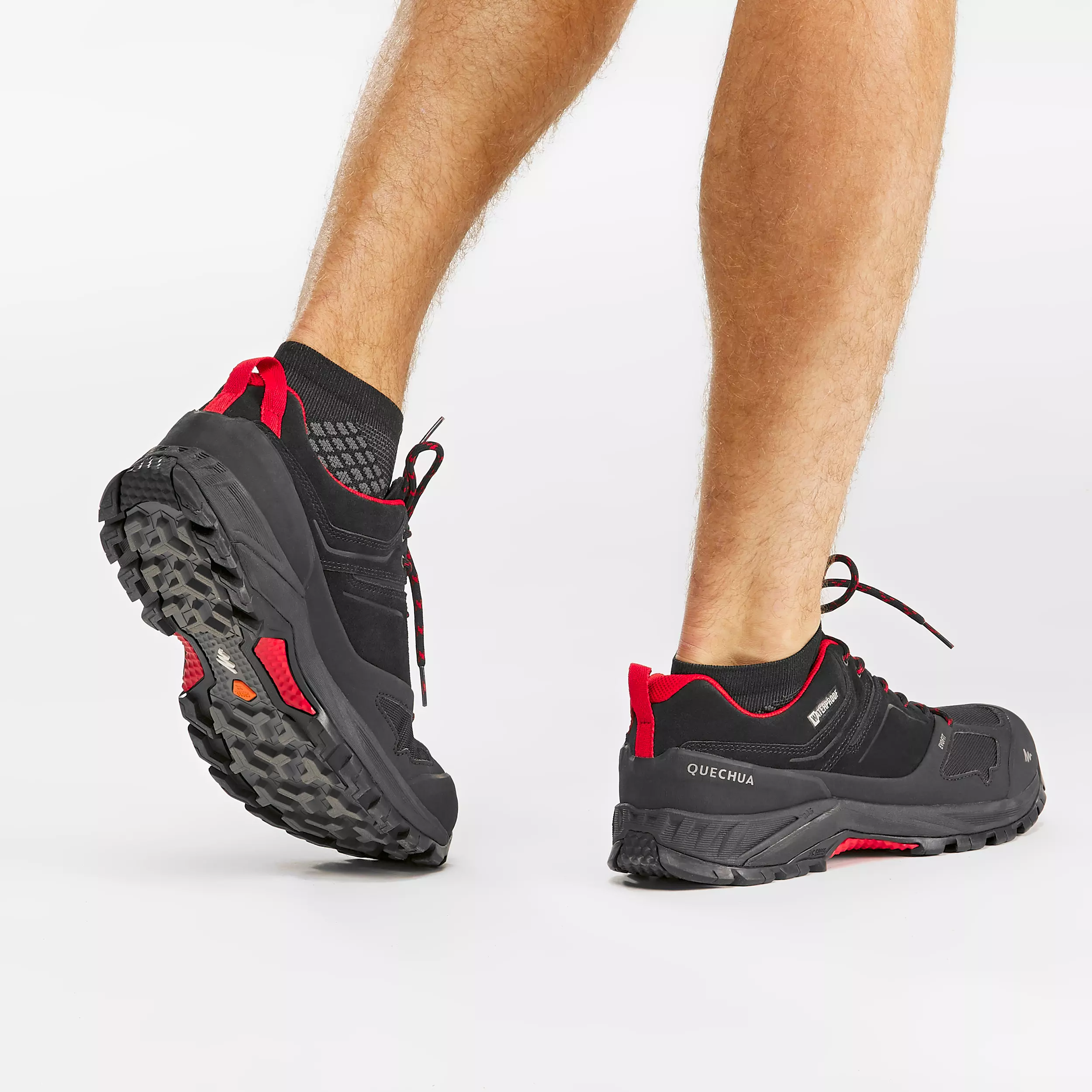 red walking sneakers