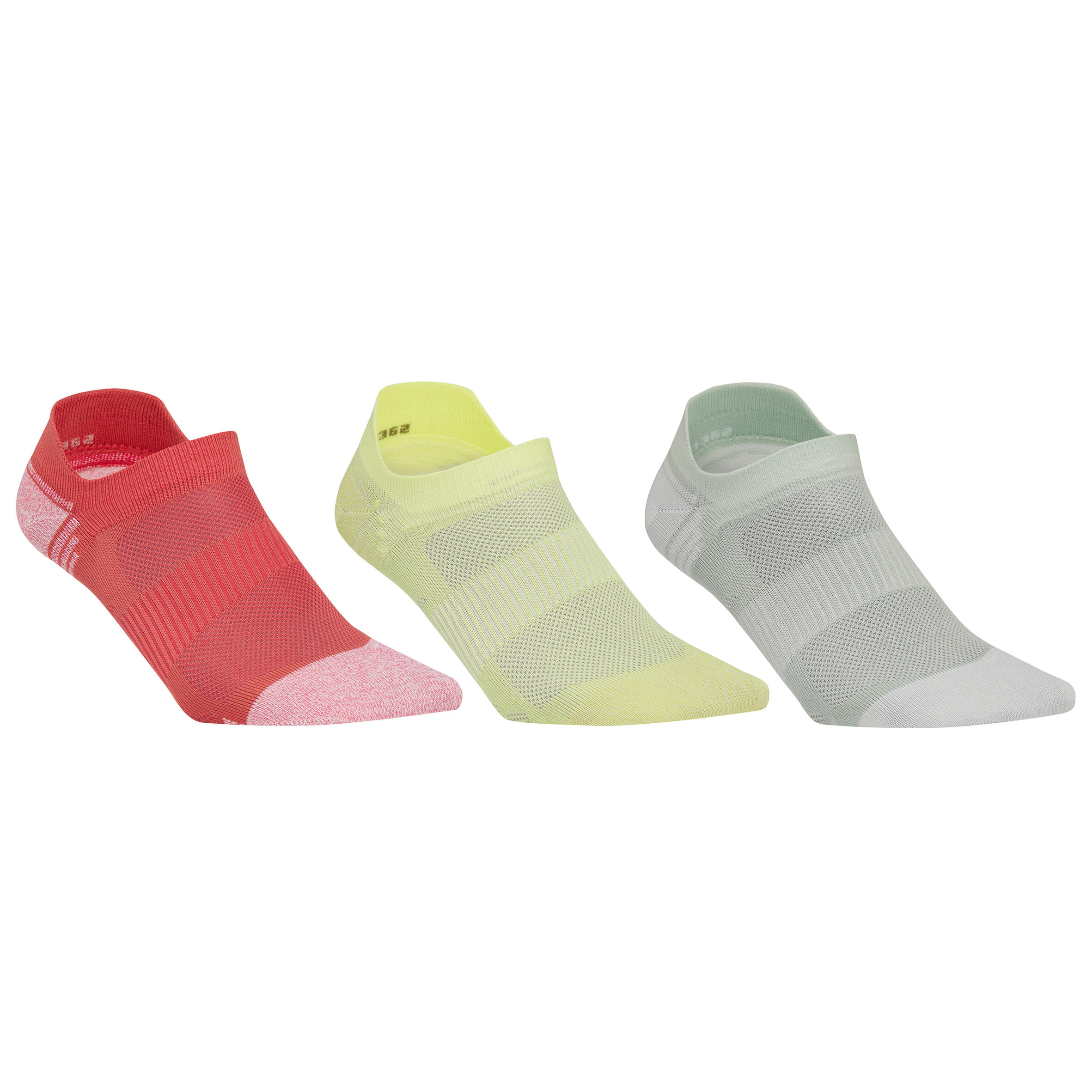 NEWFEEL WS 500 Invisible Fresh Active and Nordic Walking Socks - Pink/Yellow/Green