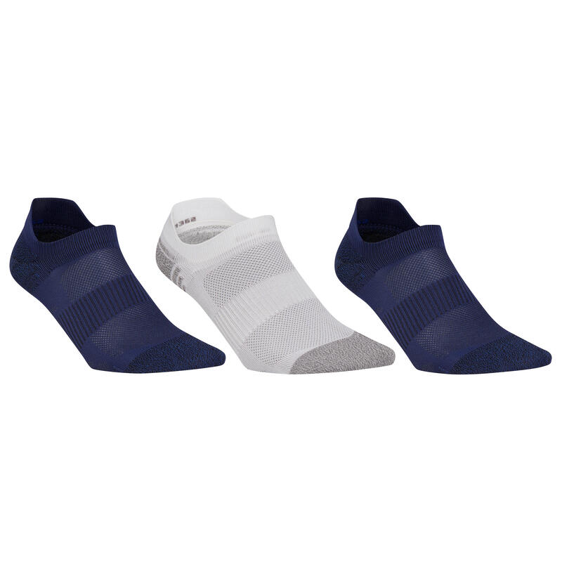 Calcetines caminar invisible x3 Adulto Fresh azul marino/blanco