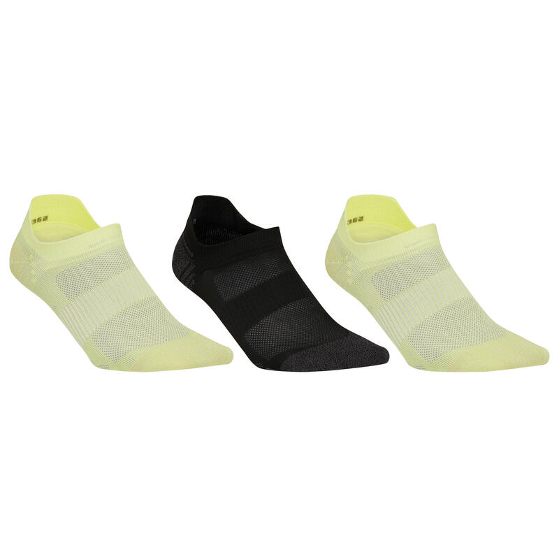 Chaussettes marche sportive/nordique WS 500 Invisible Fresh jaune / noir / jaune