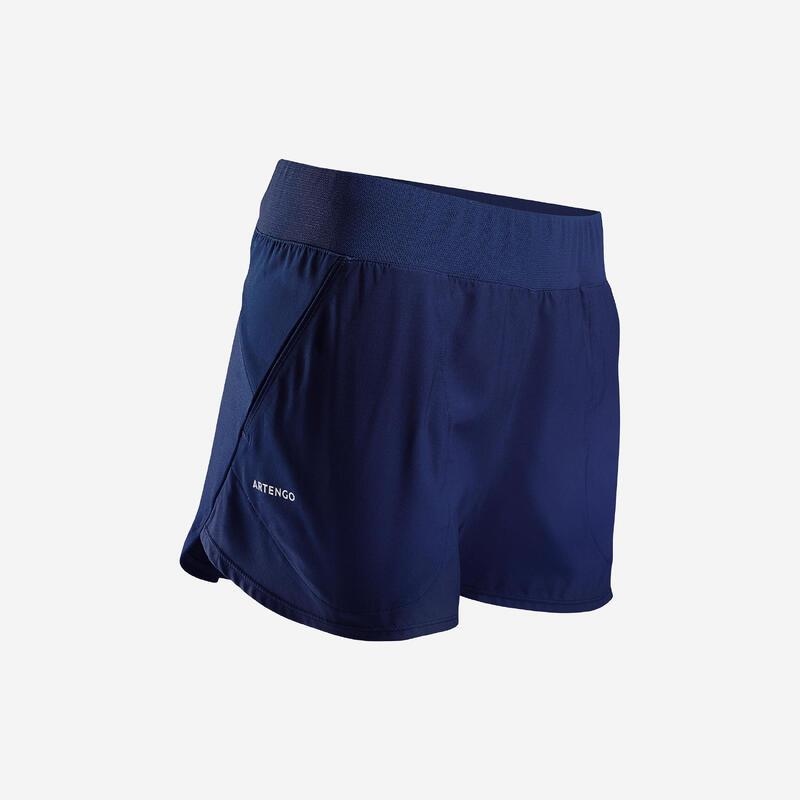 Női rövidnadrág teniszhez Dry 500, zsebbel, kék