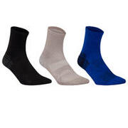 WS 100 Mid Fitness/Nordic Walking Socks 3-Pack - black/grey/blue