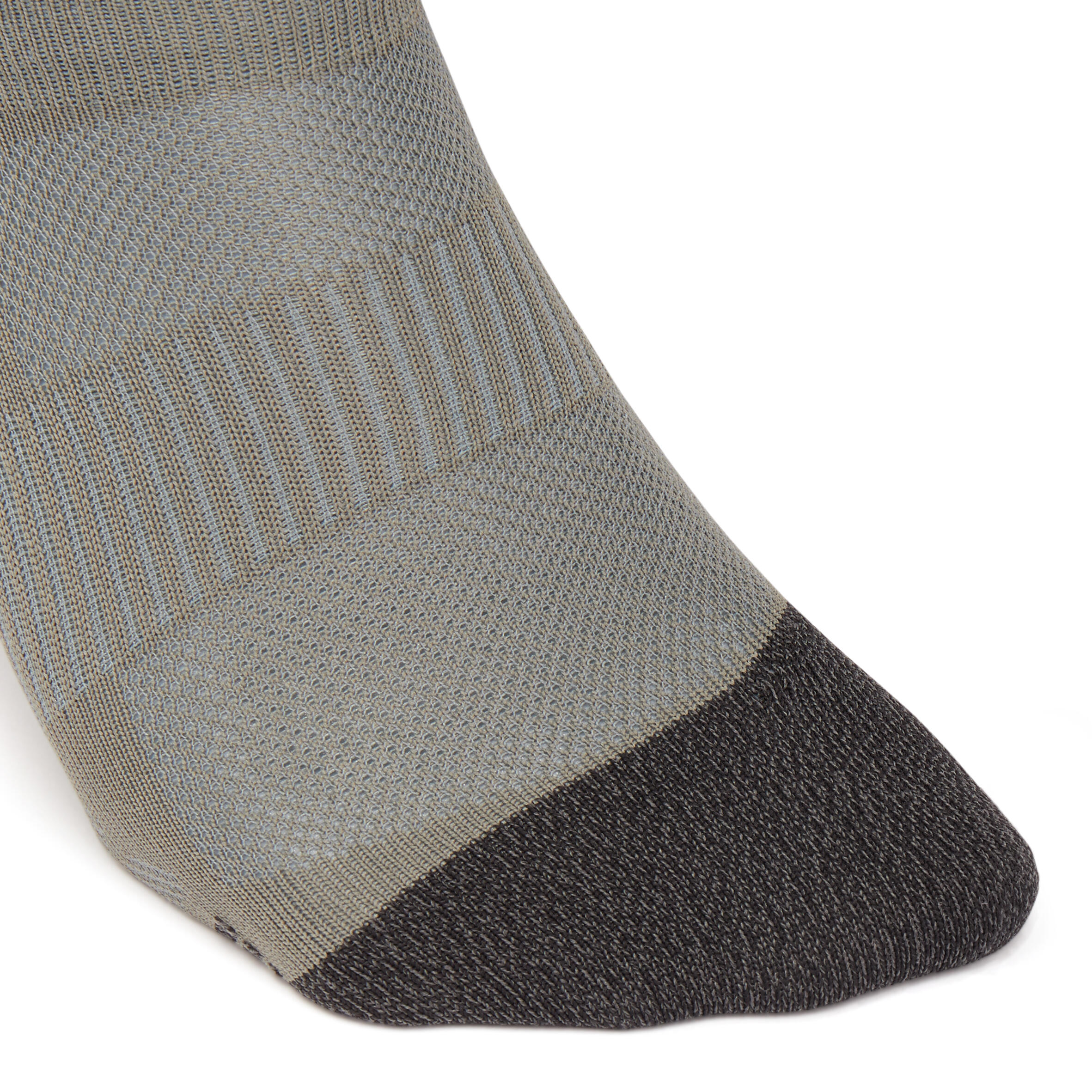 WS 500 Invisible Fresh Active and Nordic Walking Socks - Red/Grey/Khaki 5/6