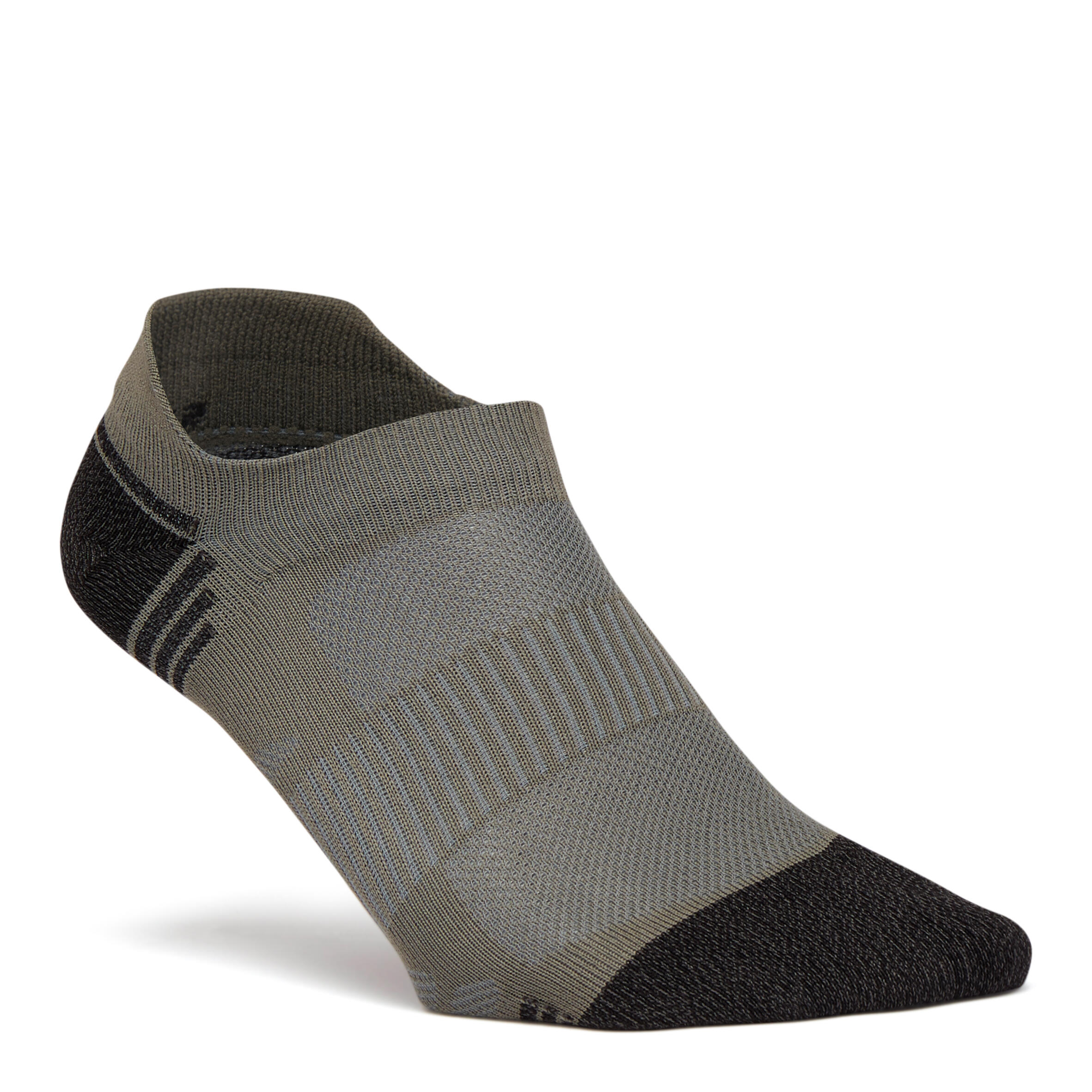 WS 500 Invisible Fresh Active and Nordic Walking Socks - Red/Grey/Khaki 2/6