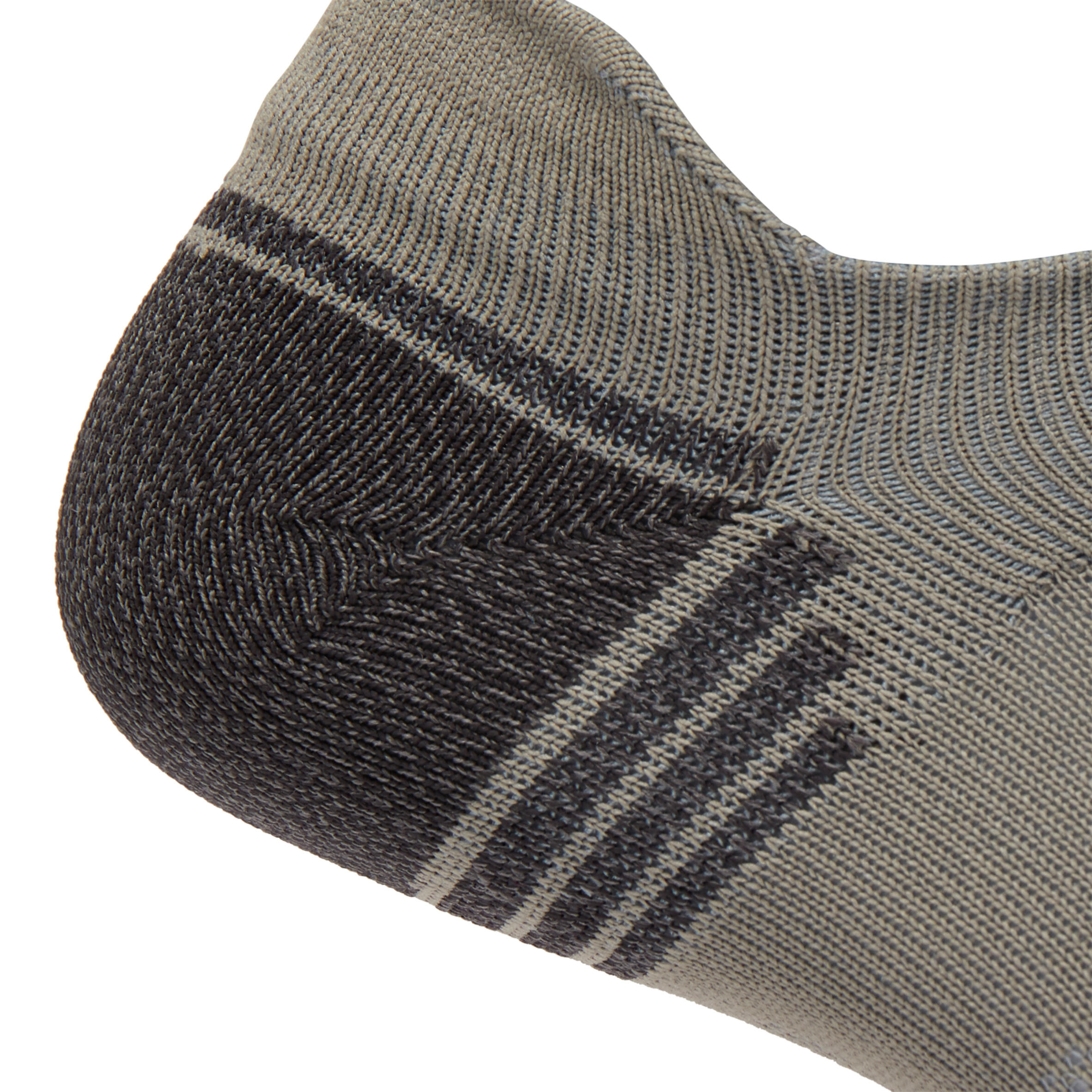 WS 500 Invisible Fresh Active and Nordic Walking Socks - Red/Grey/Khaki 3/6
