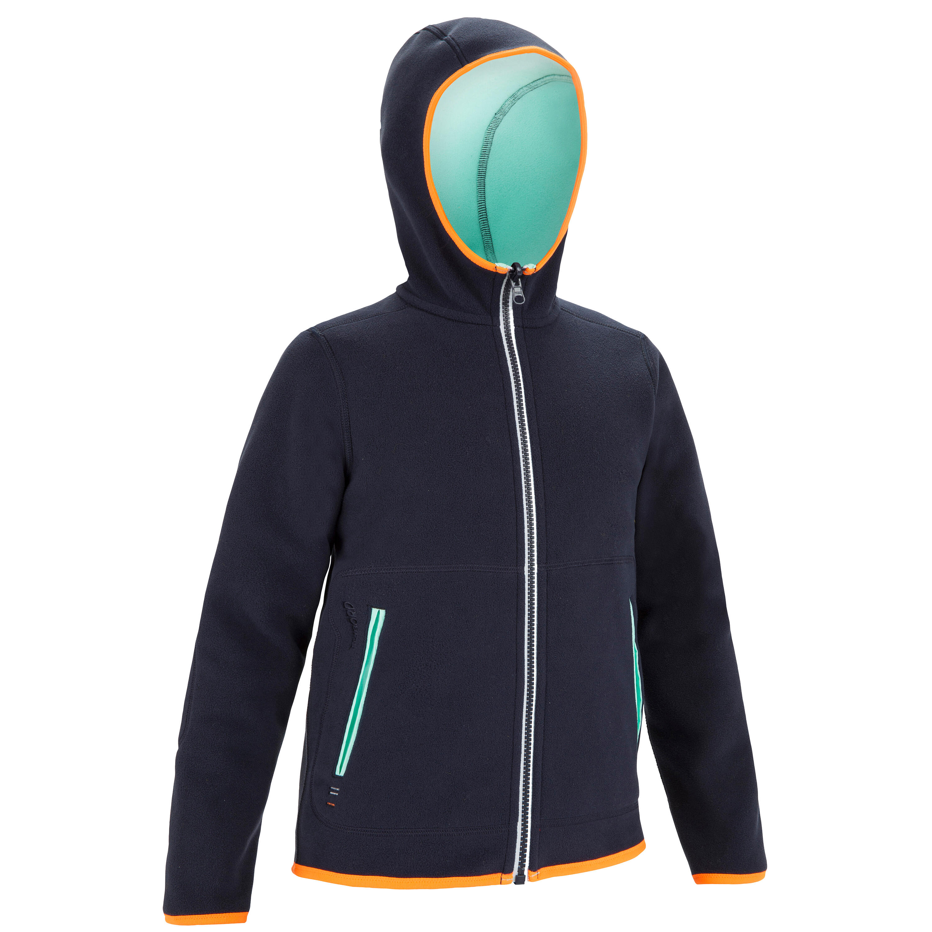 Kids’ warm reversible sailing fleece 500 Navy/mint 2/8