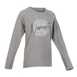 Women's Long-Sleeved Gentle Yoga T-Shirt - Grey