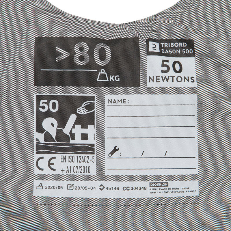 Aiuto al galleggiamento 50 Newton vela deriva 500 nero