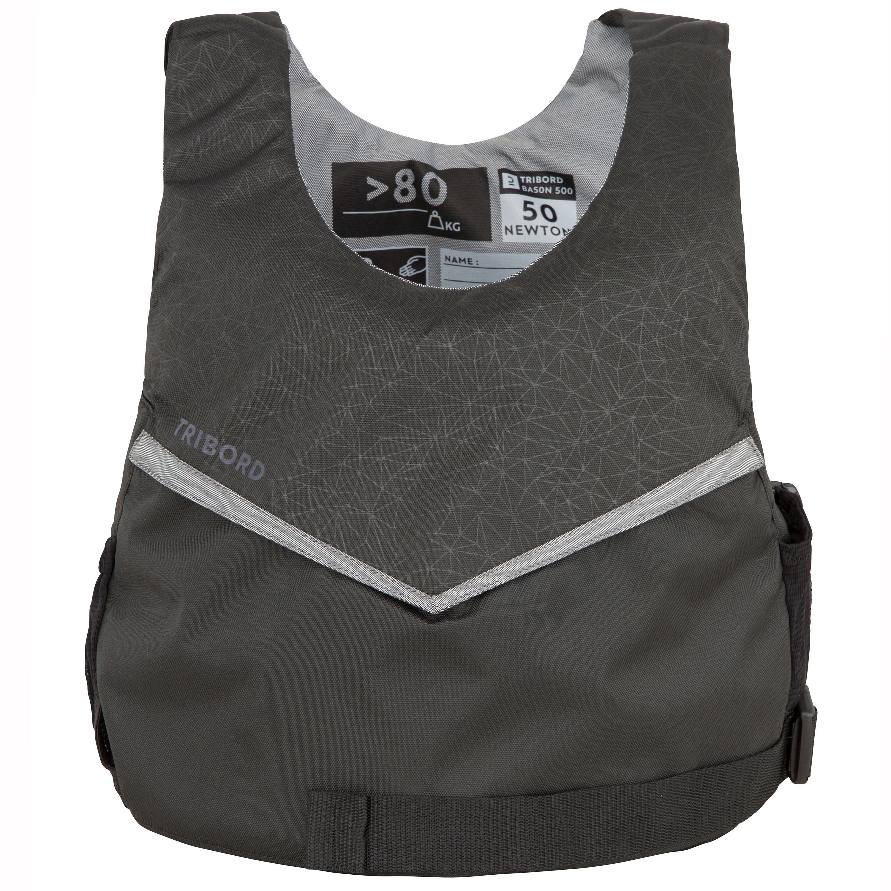 Dinghy sailing buoyancy life vest 500 BA 50 newtons - black 4/22