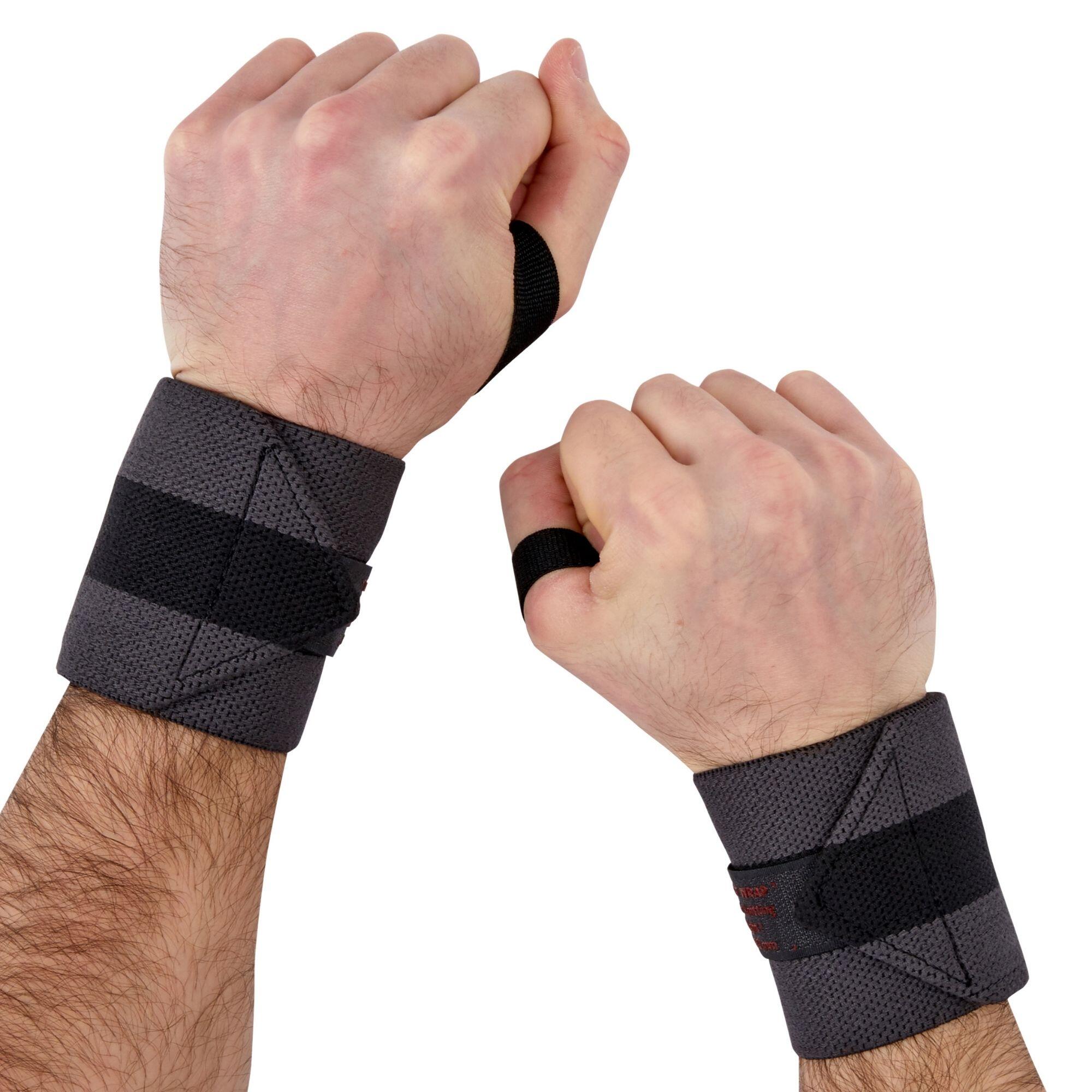 Weight Training Wrist Straps - Dark Grey - Carbon grey - Domyos