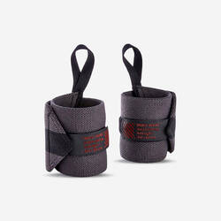 Wrist Wrap Strap Latihan Beban - Abu-abu Gelap