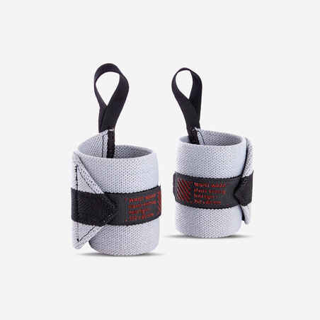 POIGNET DE SERRAGE MUSCULATION FORCE WRISTWRAP GRIS CLAIR