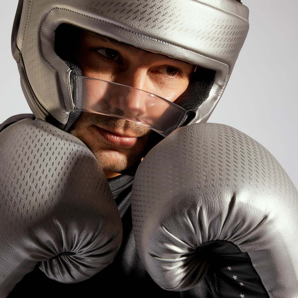 GUANTES DE BOX SPARRING 900 NEGRO/PLATA