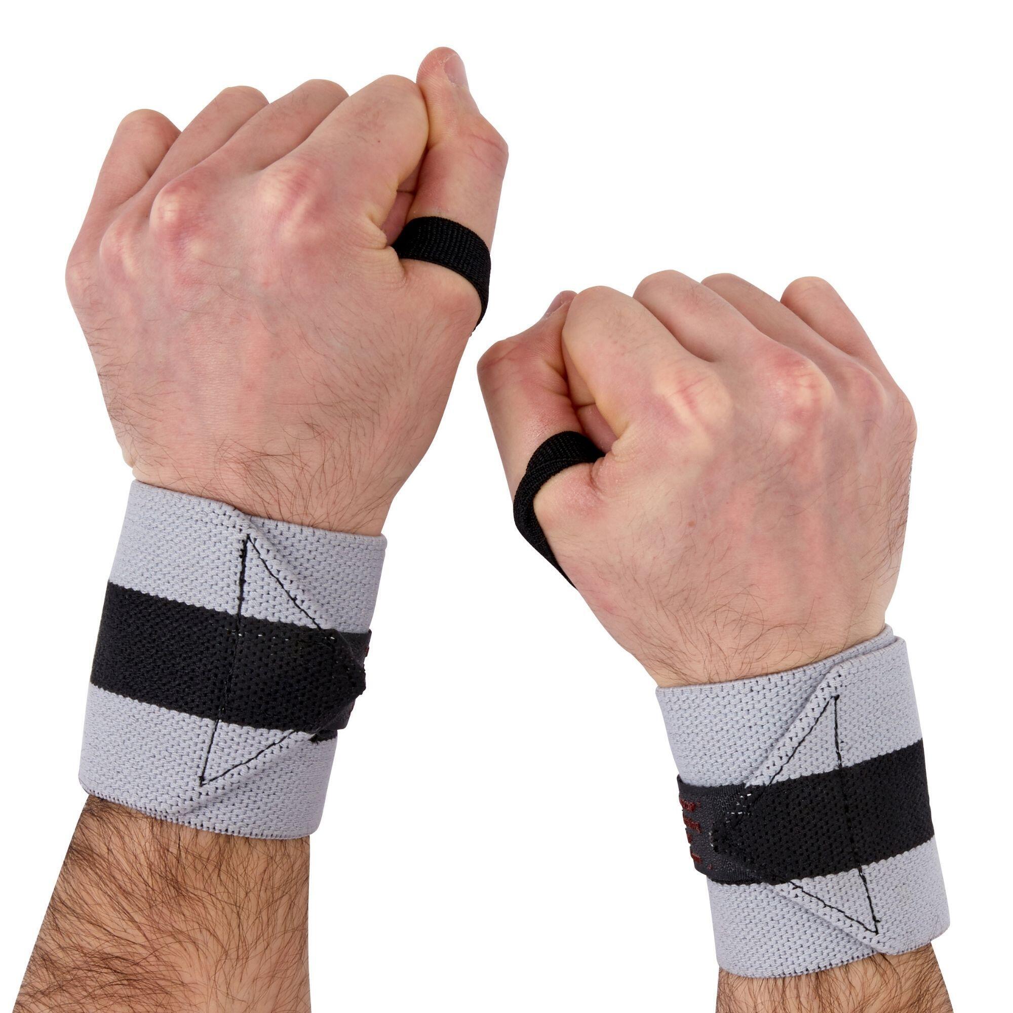 Weight Training Wrist Straps - Light Grey 3/5