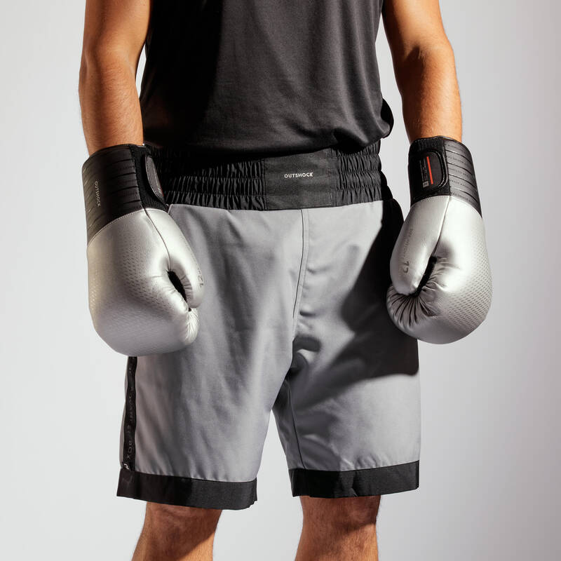 Short pantalon corto de boxeo hombre Outshock 500 gris