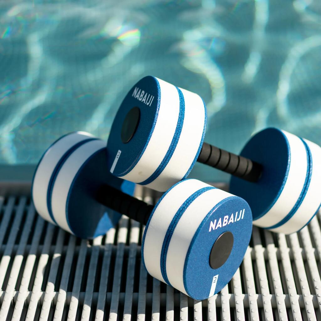 Aquafitness-Hanteln Aquagym Schaumstoff - blau/weiß