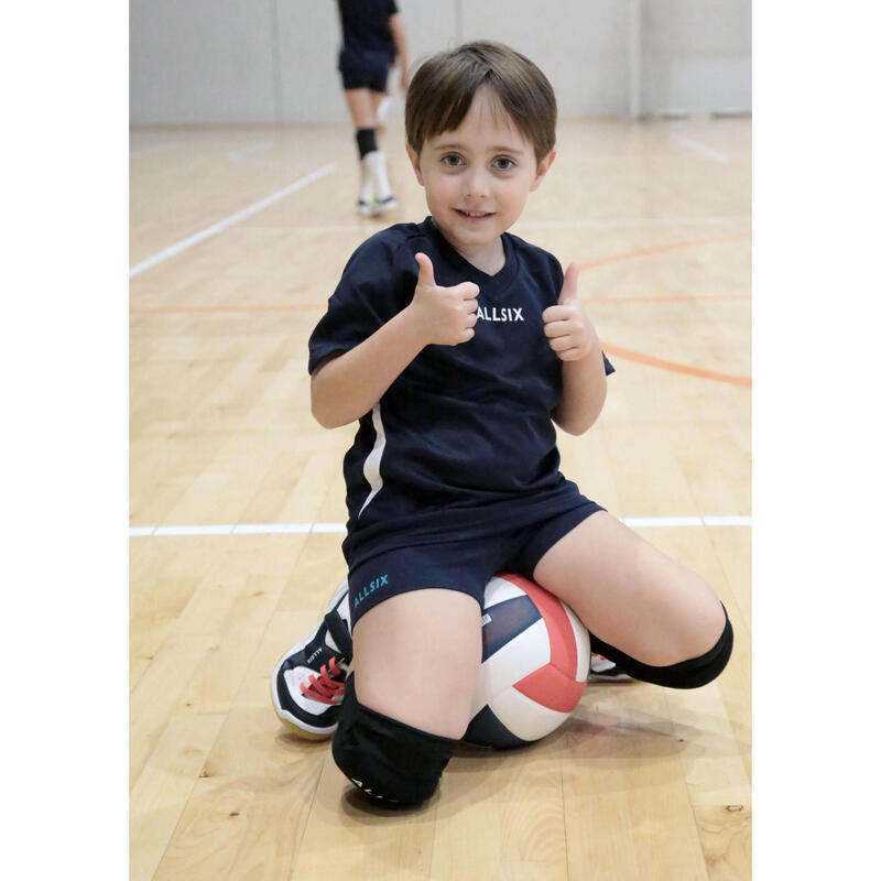 Camiseta Voleibol Niña Allsix V100 azul marina