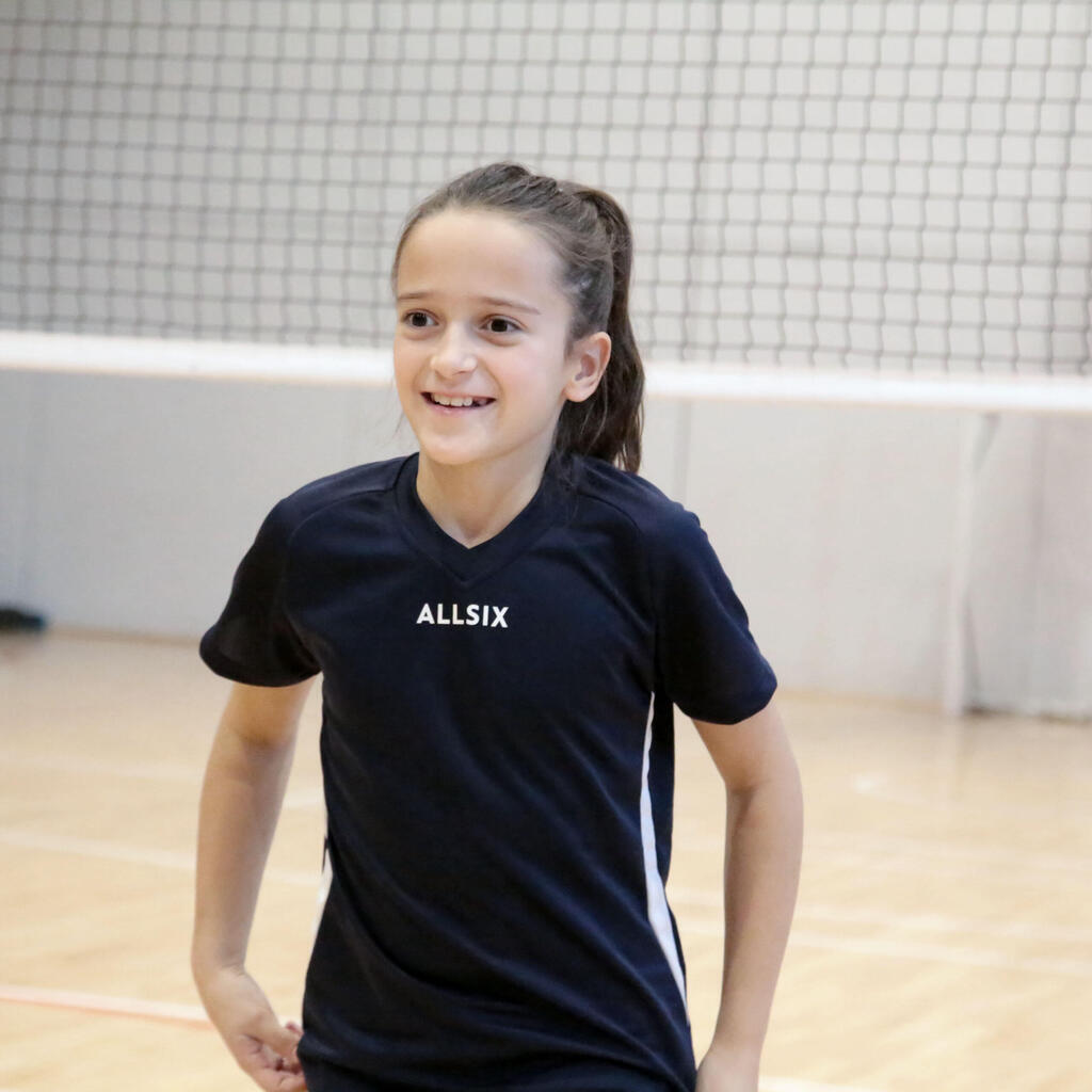 V100 Girls' Volleyball Jersey - Navy Blue