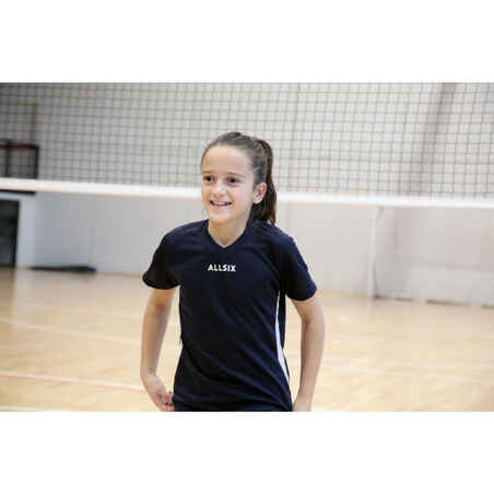 V100 Girls' Volleyball Jersey - Navy Blue