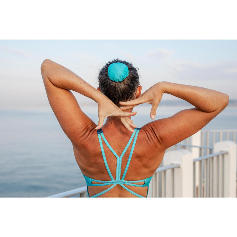 Cache chignon élastique de natation synchronisée artistique - bleu turquoise