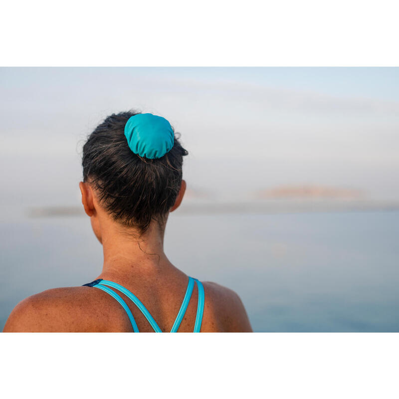 Dutt-Abdeckung elastisch Synchronschwimmen türkisblau