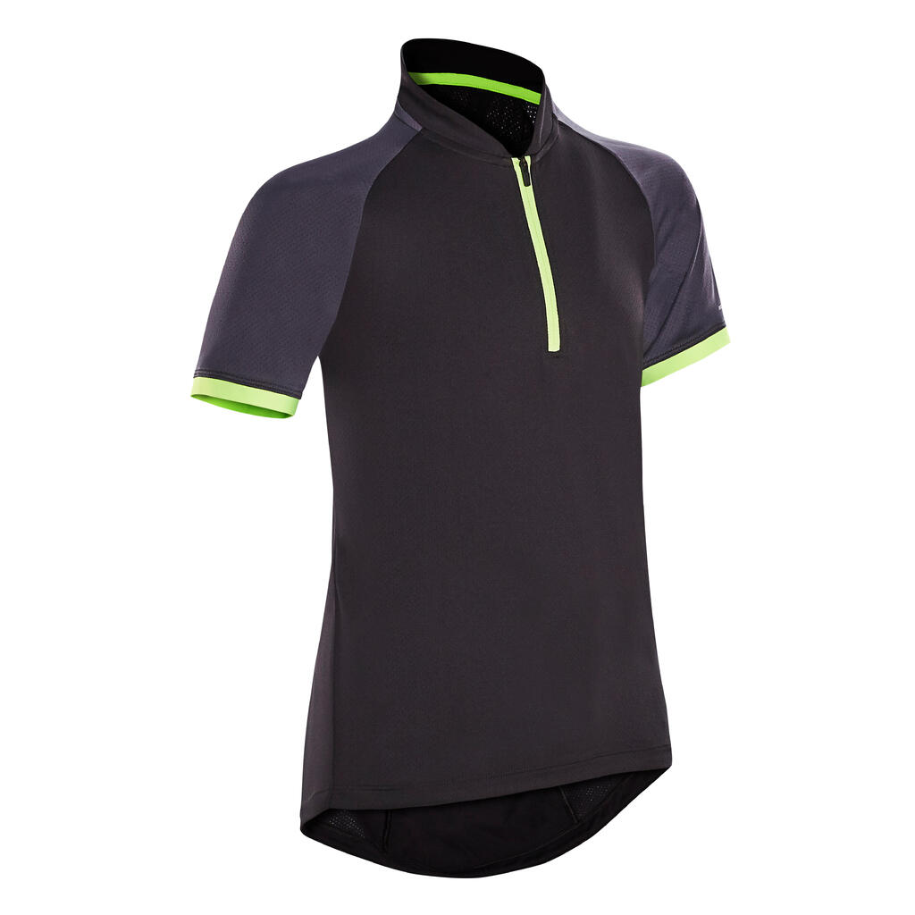 Detský cyklistický dres 500 7 - 11 rokov krátky rukáv béžový