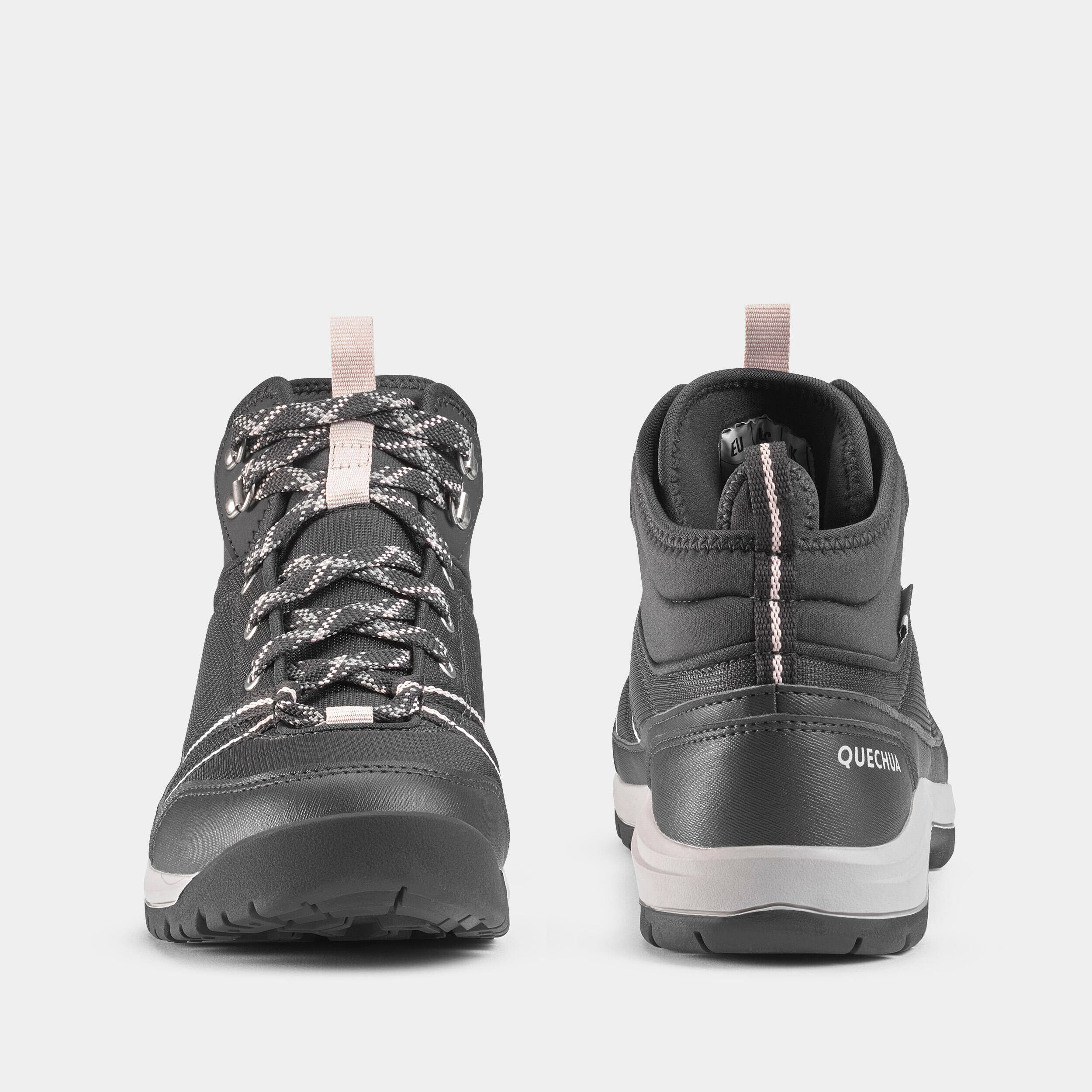 Women Water Resistant Mid Ankle Hiking Shoes Carbon Grey - NH100 -  2