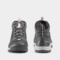 حذاء برقبة للتنزه متوسط الارتفاع ومقاوم للماء للنساء - NH100 أسود