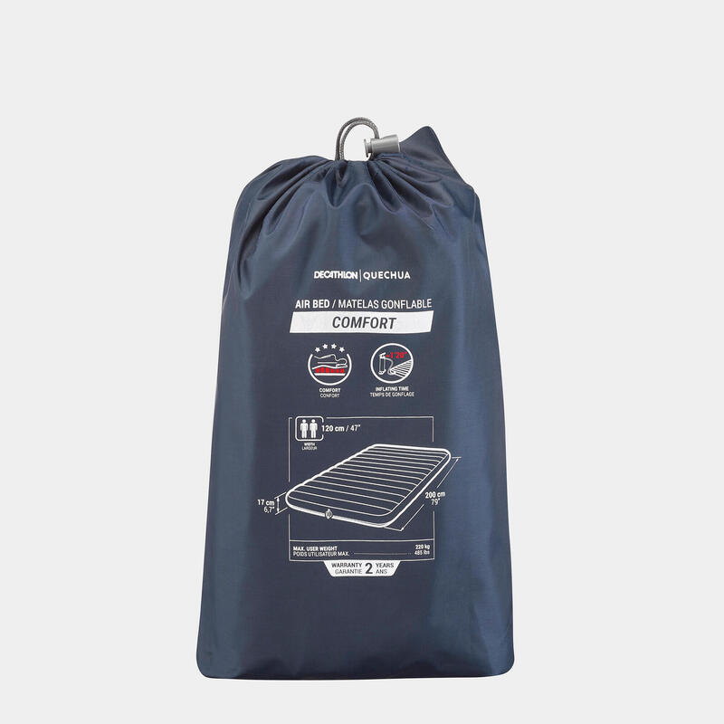 sisme yatak 2 kisilik 120 cm air comfort quechua decathlon
