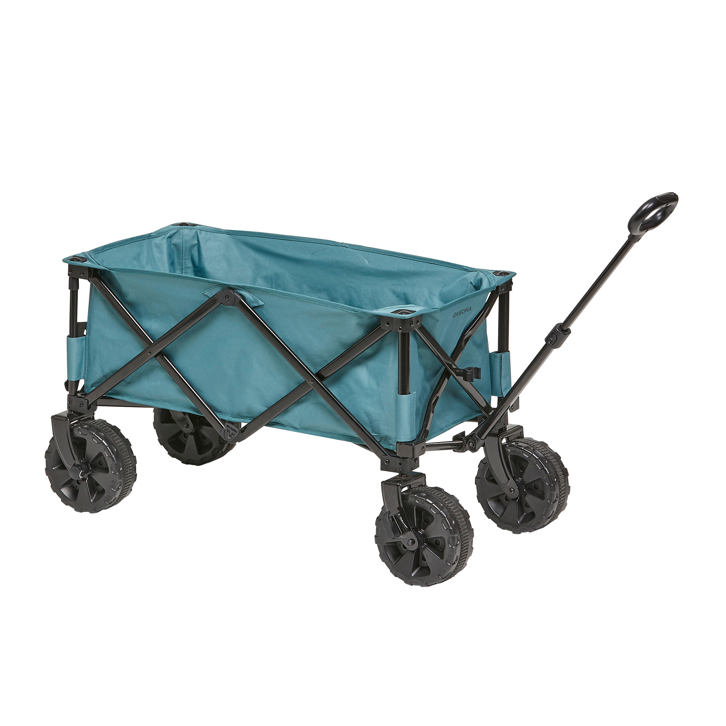 Cărucior pliabil pentru transportarea echipamentului de camping decathlon.ro