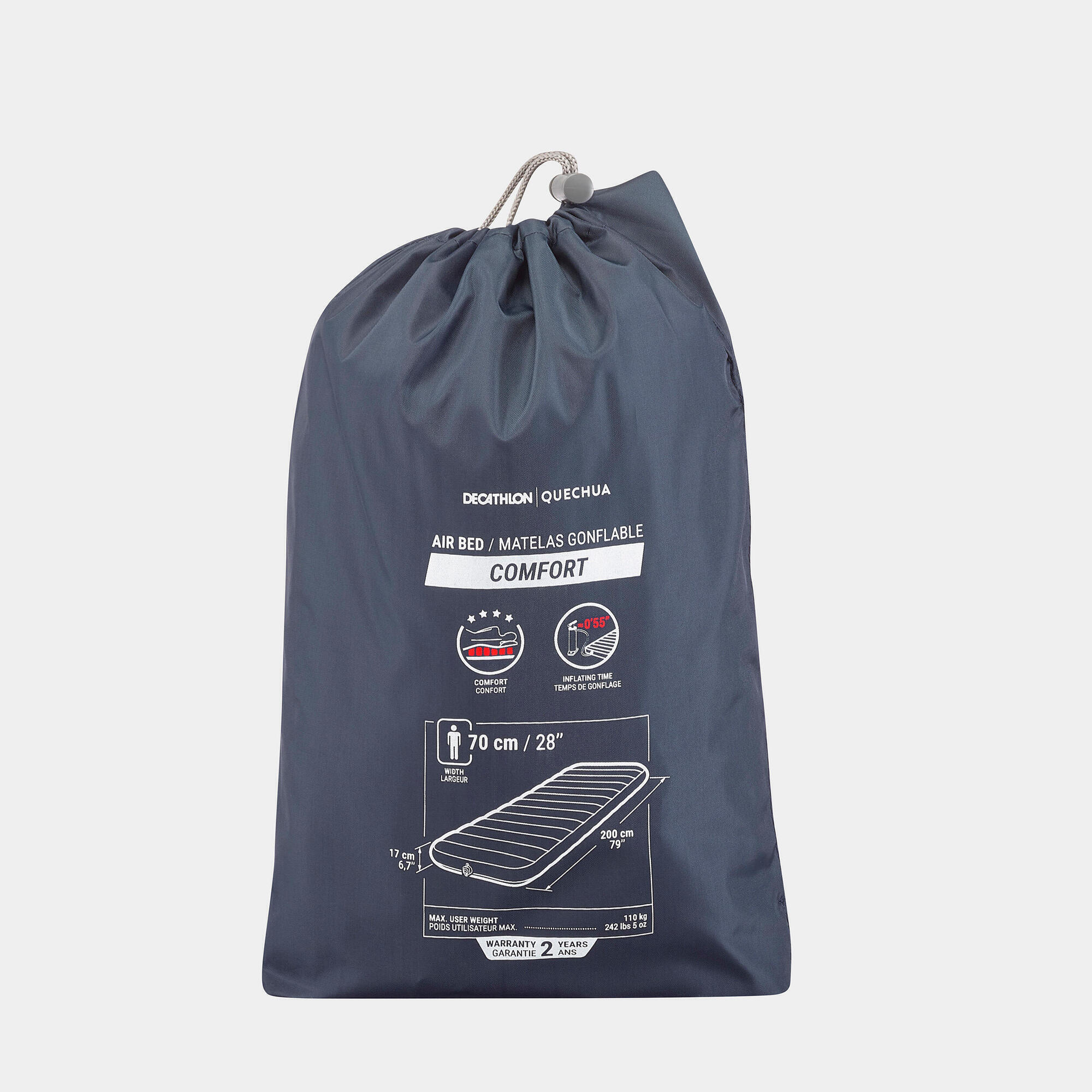 Segunda vida - Colchón Inflable Camping Quechua Air Comfort 70 cm 1 Persona 5/8