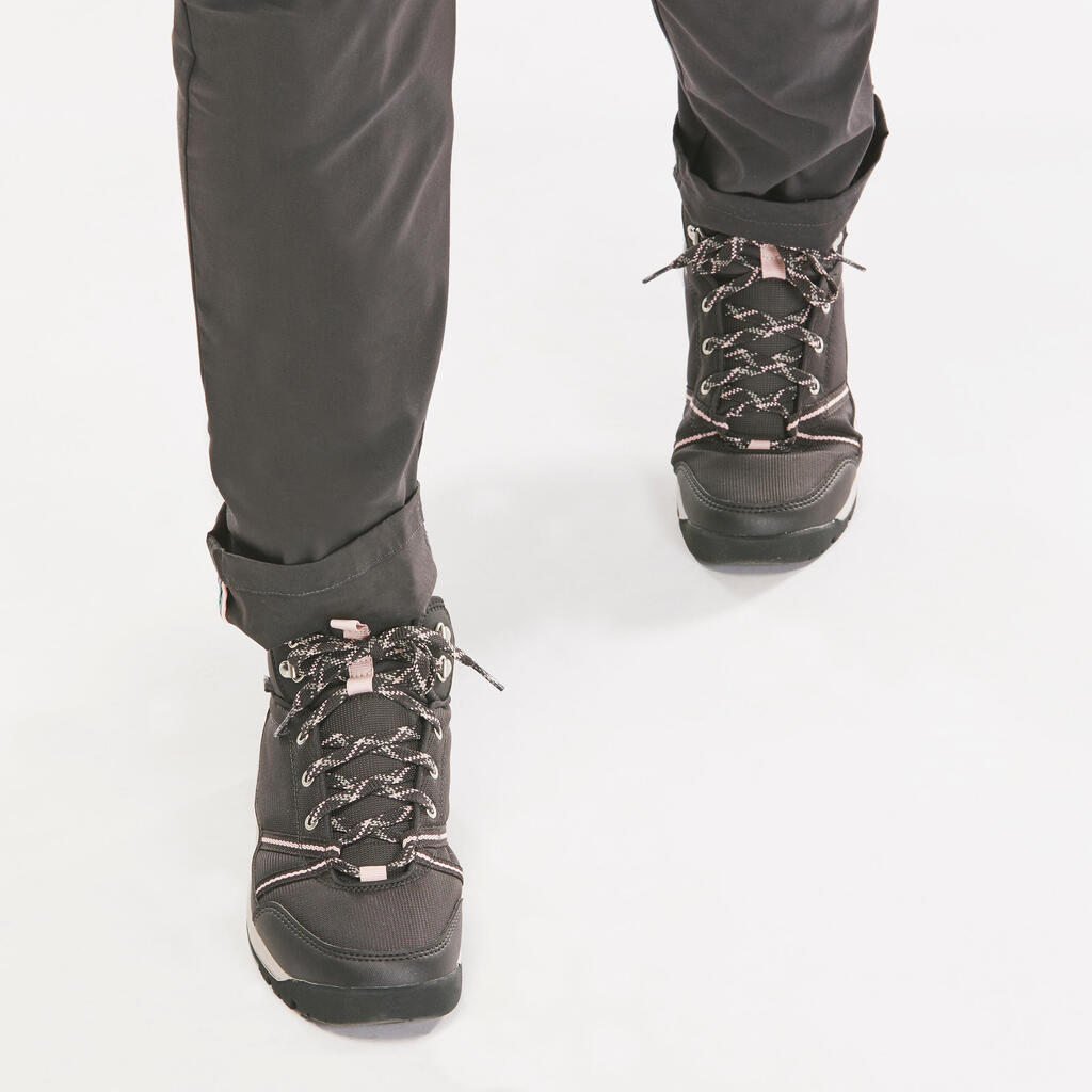 Women's waterproof walking boots - NH150 mid - Black