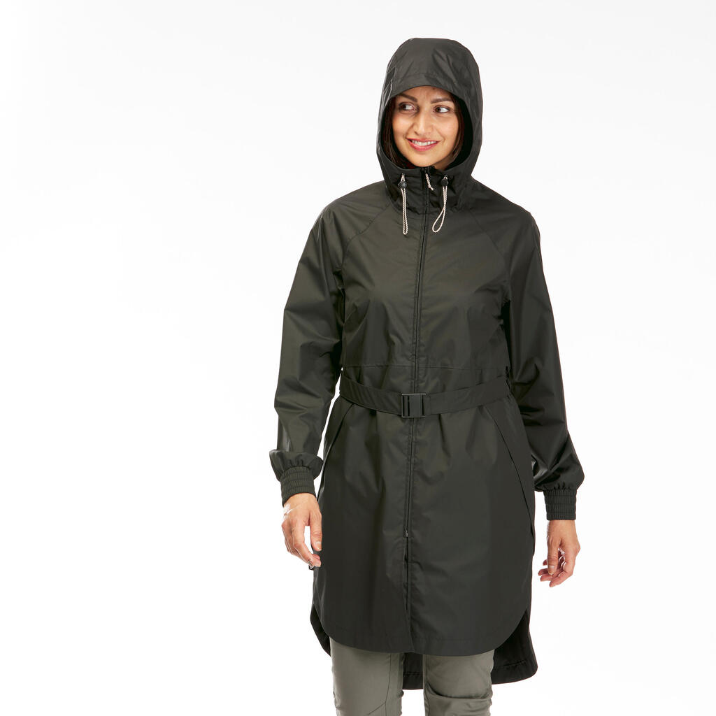 Chamarra impermeable larga de senderismo para mujer Raincut Long 