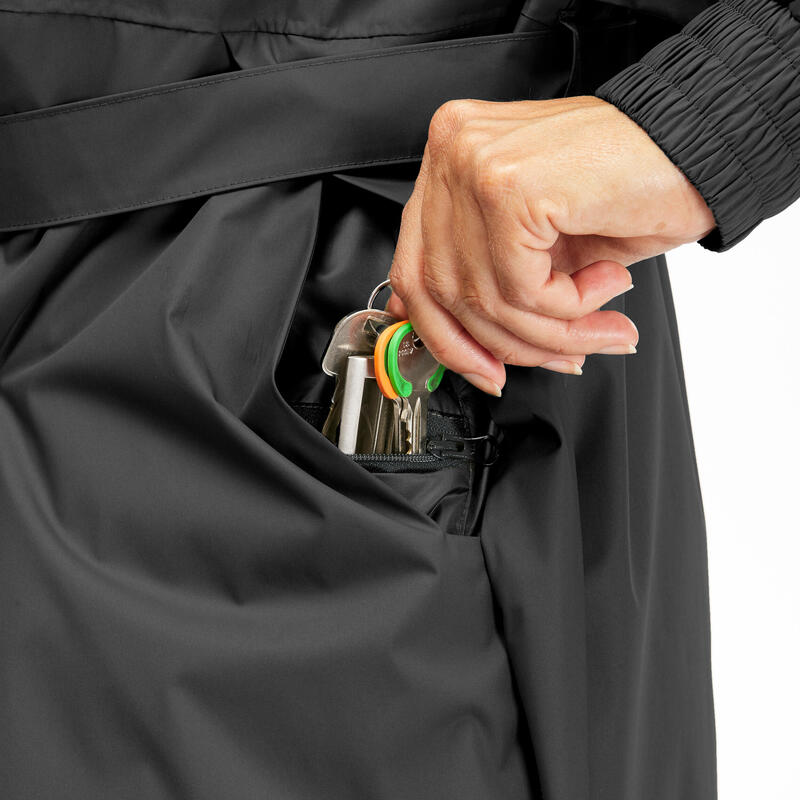 Women's Long Waterproof Hiking Jacket Raincut Long QUECHUA Decathlon