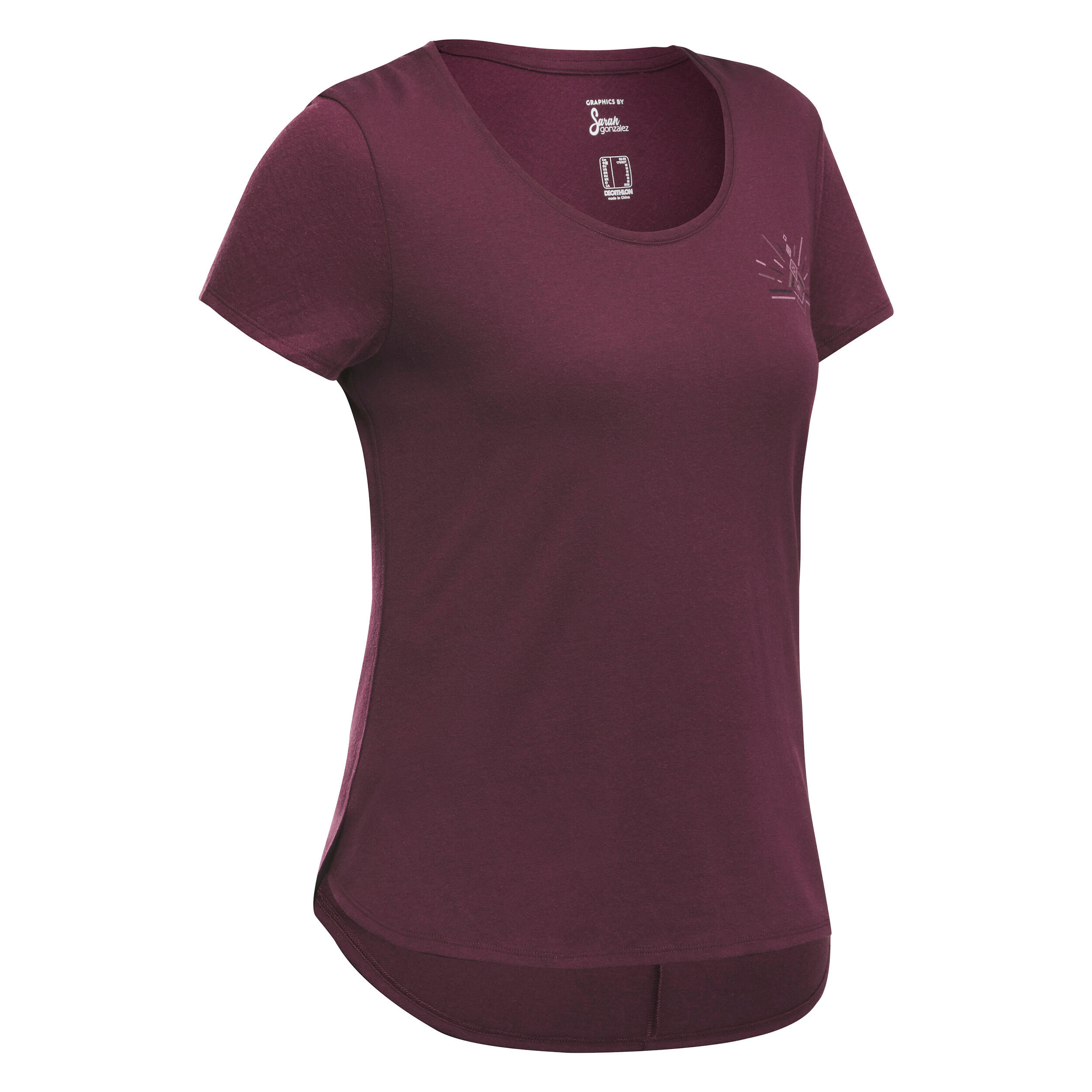 quechua Women Hiking Breathable T-shirt - NH500 Purple-picture-26
